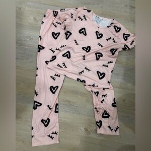 Heart Patterned Pink Women’s Pajamas